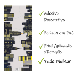 Adesivo de Parede Decoração Prédios Cidade a Noite - 6