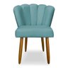 Cadeira Pétala Decorativa Sala Quarto Escritório Veludo Azul Turquesa - Ninho Decor - 1