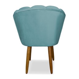 Cadeira Pétala Decorativa Sala Quarto Escritório Veludo Azul Turquesa - Ninho Decor - 3