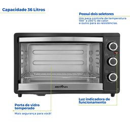 Forno de Bancada Elétrico Forninho 36 Litros 127v Britânia - 2