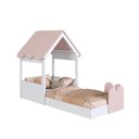 Ver imagem 7 de Cama Montessoriana Infantil Casinha Solteiro C/ Proteção Branco/rosa - Completa Móveis