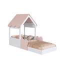 Ver imagem 1 de Cama Montessoriana Infantil Casa Solteiro Branco/rosa - Completa Móveis