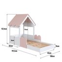 Ver imagem 6 de Cama Montessoriana Infantil Casinha Solteiro C/ Proteção Branco/rosa - Completa Móveis
