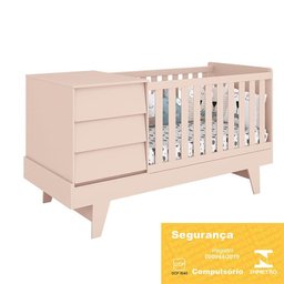 Berço Americano Multifuncional Prince Rosa Fosco - Reller Móveis - 5