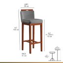 Ver imagem 2 de Kit 4 Banquetas Alta + Mesa Bar Gourmet Madeira Maciça Suede Cinza CCS