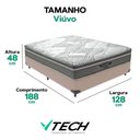 Ver imagem 2 de Cama Box com Colchão Viúvo Ibiza Pillow Top Molas Ensacadas Bege Vtech