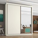 Ver imagem 2 de Guarda Roupa Zurique 1 Porta Espelhada 100% Mdf Off White - Móveis Europa