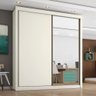 Guarda Roupa Zurique 1 Porta Espelhada 100% Mdf Off White - Móveis Europa - 2