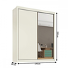 Guarda Roupa Zurique 1 Porta Espelhada 100% Mdf Off White - Móveis Europa - 6