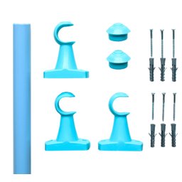 Kit Varão Para Cortina 2,50 Metros 28Mm Azul Compacto - 2