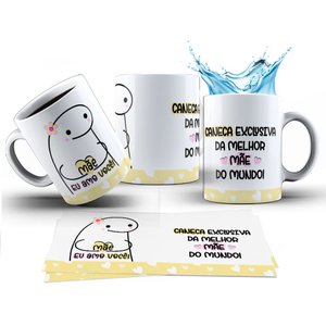 Caneca 325ml Flork Caneca Exclusiva da Melhor Mãe do Mundo! Cor:amarelo
