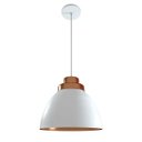 Ver imagem 1 de Pendente Metà Tre G 1 Lâmpada Branco Fosco Bronze Bronze Branco Fosco Cabo Branco