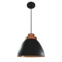 Ver imagem 1 de Pendente Metà Tre G 1 Lâmpada Preto Fosco Bronze Bronze Preto Fosco Cabo Preto
