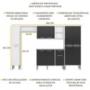 Ver imagem 3 de Cozinha Completa Armário e Balcão Xangai Classic Multimóveis