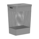 Ver imagem 1 de Cesto de Roupa Grid Chumbo 49 L com Tampa 38 x 28 x 55,2 cm