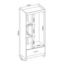 Ver imagem 4 de Guarda Roupa Roupeiro Solteiro 31060 03 Portas 01 Gaveta Prince Branco Demóbile