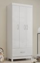 Ver imagem 1 de Guarda Roupa Roupeiro Solteiro 31060 03 Portas 01 Gaveta Prince Branco Demóbile