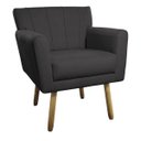 Ver imagem 2 de Kit 02 Poltronas Laura Pés Palito Linho Cinza Escuro - ADJ Decor