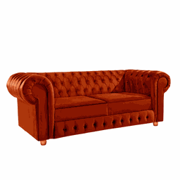 Namoradeira Chesterfield Bourbon 3 Lugares Via Encanto Veludo Cobre - 1