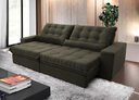 Ver imagem 1 de Sofá Retrátil Reclinável Zurique 3,00m Suede Velut Tabaco c/ Molas no Assento - King House