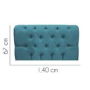 Ver imagem 2 de Painel Cabeceira Estofada Paris 140cm Cama Box Casal Corino Azul Turquesa- Mabe Magazine