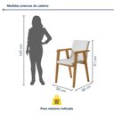 Ver imagem 4 de Kit 4 Cadeiras com Braço para Sala de Jantar Pés Madeira Maciça Flora Bege/Cinamomo/Veludo Palha