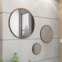 Ver imagem 2 de Kit 3 Espelhos Redondos Decorativos Oásis Freijó - PR Móveis
