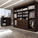Ver imagem 2 de Guarda-roupa Casal Honey 4 Portas 6 Gavetas 1 Porta 4 Gavetas Espelho Ébano - Pm