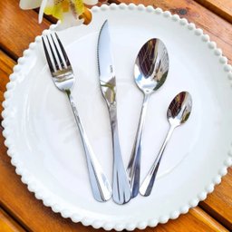 Faqueiro Aço Inox 24 Peças Positano Prata Lyor - 5