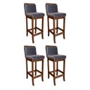 Ver imagem 1 de Kit 4 Banquetas Alta Gourmet Estofada para Cozinha Americana Turim Madeira Maciça Suede Cinza CCS
