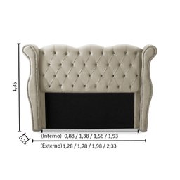 Cabeceira Solteiro Estofada Madeira Luxo Cama Box Safira:bege - 3