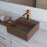 Cuba de Apoio Banheiro Jade Pedra 40x40cm Marrom Fosco - 1