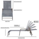 Ver imagem 2 de Espreguiçadeira Reclinável Catar Marrom e Corda Náutica Trama Original Piscina Jardim Alumínio