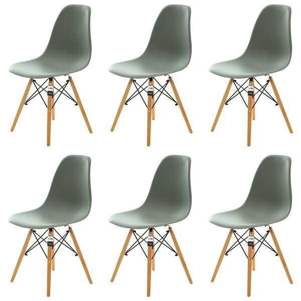 Kit 6 Cadeiras Charles Eames Eiffel Dsw - Cinza Claro - Kza Bela