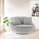 Ver imagem 5 de Poltrona Decorativa Giratória Glória em Veludo com Almofadas Cinza Loja Sheep