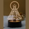 Luminária 3d Led Santa Nossa Senhora Base Led Preta - 3