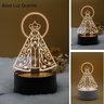 Luminária 3d Led Santa Nossa Senhora Base Led Preta - 1