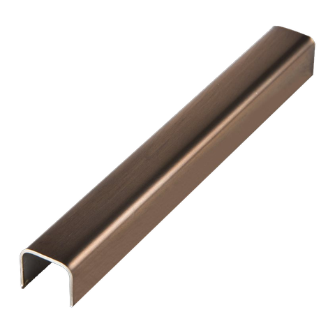 Perfil Listelo "u", Aço Inox 304, Brilho, Marrom - 9 X 11 X 9 X 2000mm