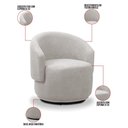 Ver imagem 3 de Poltrona Decorativa Orgânica Giratória Kit 2 Névoa Bouclê Cinza Claro E03 - D’Rossi