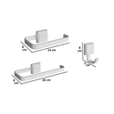 Ver imagem 2 de Kit Porta Papel Higiênico e Porta Toalha de Rosto Luxo + Cabide Lavabo Branco