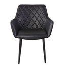 Ver imagem 4 de Kit 4 Cadeiras com Braços Marrakesh Fratini Estofado Matelassê Preto Base Aço Carbono Preto