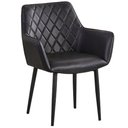Ver imagem 2 de Kit 4 Cadeiras com Braços Marrakesh Fratini Estofado Matelassê Preto Base Aço Carbono Preto