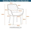 Ver imagem 7 de Kit 4 Cadeiras com Braços Marrakesh Fratini Estofado Matelassê Preto Base Aço Carbono Preto