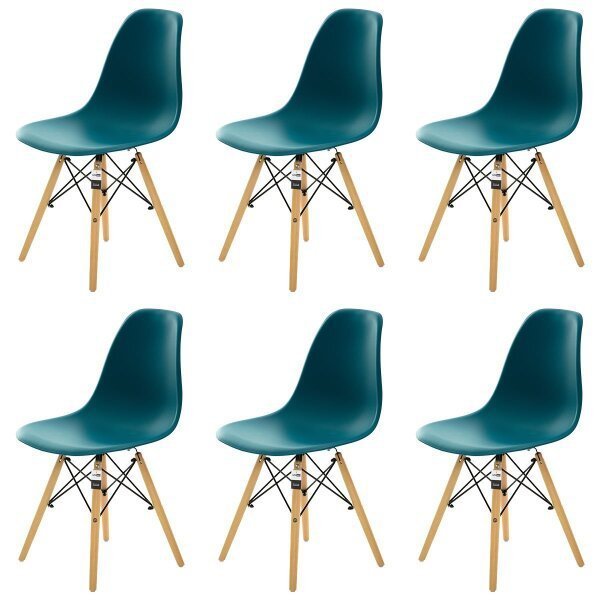 Kit 6 Cadeiras Charles Eames Eiffel Dsw - Azul Escuro - Brs