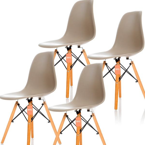 Kit 6 Cadeiras Charles Eames Eiffel Dsw - Nude - Brs