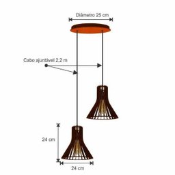 Pendente Duo - Funnel Light - Tabaco - 2