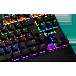 Teclado Gamer Evolut Assault Eg-204rb Qwerty Blue Inglês Us De Cor Preto Com Luz Rainbow - 3
