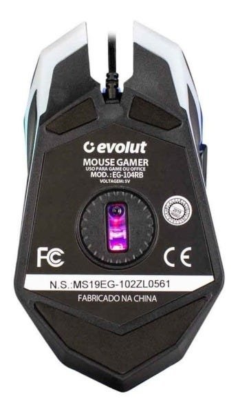 Mouse Gamer Evolut Rayden Eg-104rb 2400 Dpi 4 Velocidades Usb Rainbow Led 6 Botões - 5