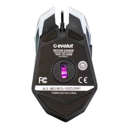 Mouse Gamer Evolut Rayden Eg-104rb 2400 Dpi 4 Velocidades Usb Rainbow Led 6 Botões - 5