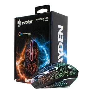Mouse Gamer Evolut Rayden Eg-104rb 2400 Dpi 4 Velocidades Usb Rainbow Led 6 Botões